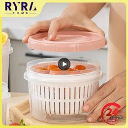 Storage Bottles Containers Refrigerator Plastic Fridge Organiser Drain Basket Fruit Boxes Kitchen Organise Modern Minimalist