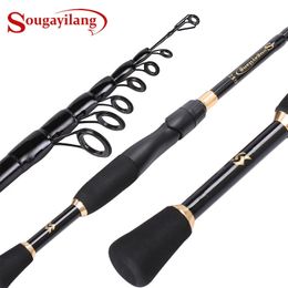 Sougayilang Telescopic Fishing Rod Ultralight Weight Spinning Fishing Rod Carbon Fibre Material 1.8-2.4m Fishing Rod Tackle 240424