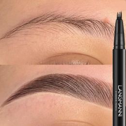 Supply Waterproof 4 Forks Eyebrow Pen Makeup For Women Liquid Brow Pencil Dark Brown Waterproof Eyebrow Tattoo Tint Enhancers Cosmetics