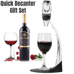 Professional Wine Decanter Pourer with Filter Stand Quick Air Aerator Dispenser for Dining Bar Essential Set 240419