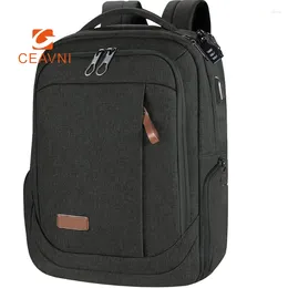 Backpack CEAVNI Simple Casual Student Schoolbag Multifunctional Practical Notes Computer Shoulder Bag Large Capacity Travel With USB