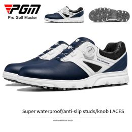 Shoes PGM Men Golf Shoes Knob Shoelaces Antiside Slip Waterproof Men's Sports Shoes Sneakers XZ304