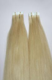 100 russian virgin human tape hair Straight wave 26 inch blonde color200g 80pcs per lot9994526