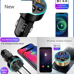 New Wireless BT FM Transmitter MP3 Player USB Car Fast Charger Adapter