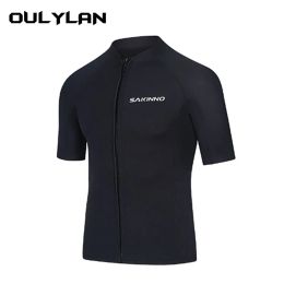 Sweaters Oulylan Short Wetsuit Men Neoprene Diving Suit Split Sleeve Women Wet Suit Front Zip Spearfishing Swim Surfing Swimwear 2mm