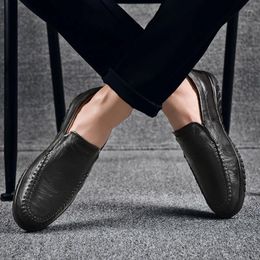 Casual Shoes Genuine Leather Men's Loafers Luxury Men Fashion Driving 2024 Breathable Slip On Moccasins Size