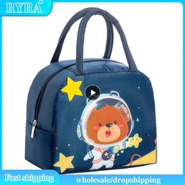 Storage Bags Pack Cartoon Thickened Aluminium Lunch Box Bag