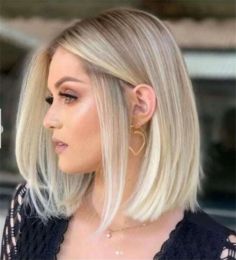 Wigs BeiSDWig Synthetic Bob Wig Blonde Middle Part Ombre Blonde Hair With Darkroots Ombre Bob Wigs for Black/White Women Cosplay