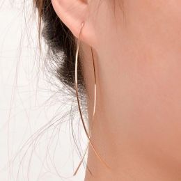Earrings SMJEL New Fashion Thin Line Fish Earrings Women Simple Korean Earrings Drop Female Earrings Party Gift