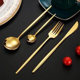 Dinnerware Sets Durable Stainless Steel Cutlery Healthy Eating Utensils Elegant Set For Home Parties Kitchen