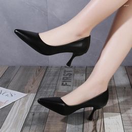 Dress Shoes Plus Size Spring Women Pumps Pointed Toes Thin High Heels Office Single Shoe Shallow Autumn Solid Black Ladies