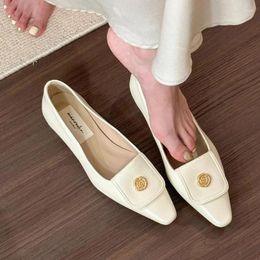 Casual Shoes 2024 Spring Women's Pumps Fashion Elegant Slip On Low Heels Ladies Pointed Toe Mary Jane