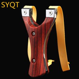 Arrow Fast Compression Rubber Band Hunting Slingshot Outdoor Competitive Game Catapult Imitation Wood Patch Flat Band Slingshot