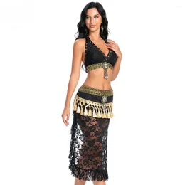 Stage Wear Selling Sexy Tribal Lace Belly Dance Costume Bra Hip Scarf Set Carnival Performance Egyptian