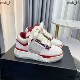 Amirir Shoes Men 38/39/40/41/42 Red Green Platform Shoes Ma-1 Bread Trainers Shoes Luxury Designer Mesh Leather Stadium Hardware- Leather 597