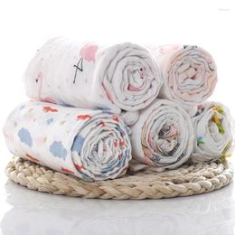 Blankets 1Pc Muslin Cotton Baby Swaddles Soft Born Bath Gauze Infant Wrap Sleepsack Stroller Cover Play Mat Deken