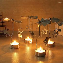 Candle Holders Tealight Carousel Rotary Tea Light Holder Birthday Gift Charms Spinning Dinner Wedding Bar Party