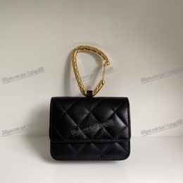 designer mini strap bag luxury designer women 11cm 10A mirror quality genuine leather balck white pink fashion card case wallet purse