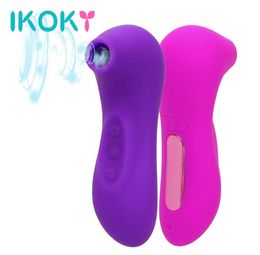 IKOKY Clit Sucker Vibrator Blowjob Tongue Vibrating Nipple Sucking Sex Oral Licking Clitoris Stimulator Sex Toys for Women Y1912142586605