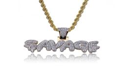 Men Iced Out SAVAGE Letters Pendant Necklace Gold Colour Plated Micro Pave Cubic Zircon Hip Hop Jewelry2681907