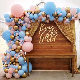 Party Decoration Macaron Pink Blue Balloons Garland Kit Arch Gender Reveal Decor Chrome Gold Ballon Birthday Wedding Baby Shower
