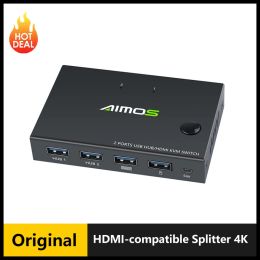 Mice HDMIcompatible Splitter 4K Switch KVM switch Usb 2.0 2 in1 Switcher For computer monitor Keyboard And Mouse EDID / HDCP Printer