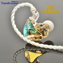 Headphones Tiandirenhe TD15 Colourful Flickered Resin HIFI Earphone 0.78 for TFZ cable HiFi bass Earbuds Dynamic DJ Stage Fever IEM and mic