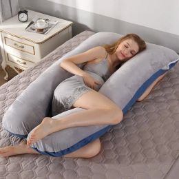 Pillows 100% Cotton Full Body Pillow for Pregnant Women U Shape Pregnancy Pillow Sleeping Support Maternity Pillow for Side Sleepers