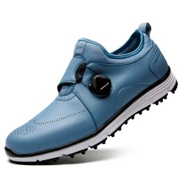 Shoes Large Size 4046 Golf Shoes Men's Leather Waterproof Sneakers Spikes Golfer Shoes High Quality Golf Shoes Sneakers for Men