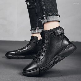 Casual Shoes Men's Running 2024 Autumn Winter High Top Boots Sports With Inner Heightening Sneaker Men