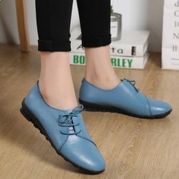 Casual Shoes XIHAHA 2024 Leather Flat Women Soft Bottom Pointe White Woman Loafers Flats Sneaker
