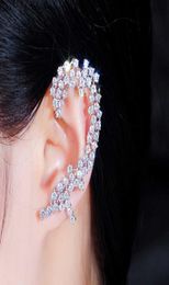 Super Shiny Round Cubic Zirconia Stone Big Long Ear Cuff Stud Climber Earrings for Women Designer Party Jewelry CZ731 2107141413888