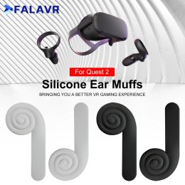 Earphones Silicone Ear Muffs for Oculus Quest 2 Vr Headset Enhanced Sound Ear Cups for Meta Quest 2 Accessories Noise Reduction Earmuffs
