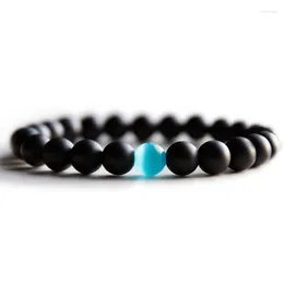 Strand Opal Bead Bracelet For Men Black 8 Mm Natural Stone Healing Reiki Prayer Beads Yoga Bangles S M L Sizes