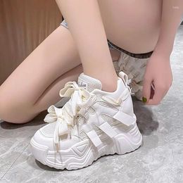 Casual Shoes Women Platform Sneakers Spring Autumn Breathable Wedges 10CM High Heels Thick Sole Woman Deportivas Mujer