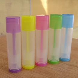 Bottles 100pcs 5g Diy Empty Colorful Transparent Lip Balm Lipstick Tube Bottle Mouth Lip Balm Stick Sample Cosmetic Container Zkh11