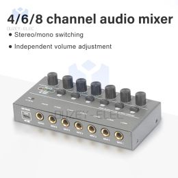 Equipment Upgraded DX400/600/800 Ultra Low Noise 4/6/8 Channel Line Mixer Mini Sound Mixer Power Supply DC5V Easy Operation Audios Mixer