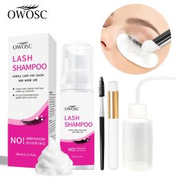 Remover 60ml Eyelash Extension Shampoo Foam Professional Cleaner Mousse Wash Oil Dustcare Makeup Remover Glue Home Salon use custom logo