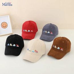 Accessories School Boy Baseball Hats Bulldozer Excavator Embroidered Children Outdoor Summer Kids Caps for 28Years Baby Sports Hats Cotton