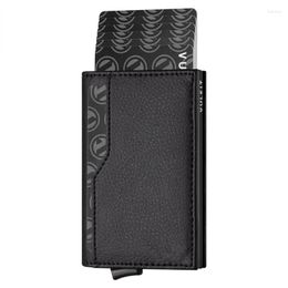 Card Holders Genuine Leather Holder For Women Men Rfid Case -up Magic Smart Wallet Slim Small Minimalist Walet High Quality2668