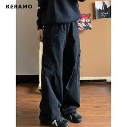 Women's Jeans 2024 Summer Casual Style Harajuku Jeans Vintage High Waist Loose Blue Pants Womens Y2K Wide Leg Punk Baggy Denim Trouser 240423