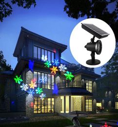 Solar powered LED Laser Projector Moving Snowflake Disco Light Waterproof Christmas Stage Lights Outdoor Garden Landscape Lamp9974238