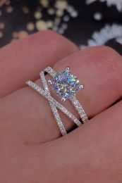 Dazzling Silver Colour White Zircon Ring Anniversary Gift Engagement Bridal Wedding Rings Jewellery for Women Designer Fashion Heart Ring for Woman Man Love