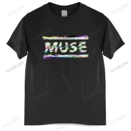 T-Shirts summer tshirt men brand teeshirt Muse Static Black T Shirt New Band Merch Tops Mens Tshirt Euro size TOPS