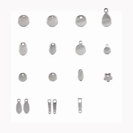 charms Blank (NO LOGO) Ordinary polishing Tags Steel Colour Stainless steel Labels Jewellery Parts accessories personality KUNAFIR