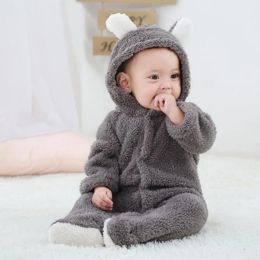 One-Pieces Newborn Baby Rompers Winter Warm Fleece Bebe Boys Girl Costume Infant Girls Clothing Animal Overall Baby Jumpsuits Xmas Outfit