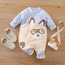 One-Pieces Spring And Autumn Boys And Girls Cute Cartoon Cat 3d Printed Cotton Comfortable Long Sleeve Baby Bodysuit