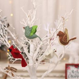Christmas Decorations Merry For Home 2024 Non-woven Fabric Simulation Birds Navidad Noel Tree Pendant Year
