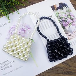 Evening Bags Handmade Mini Pearl Bag 2024 Wedding Vintage Beaded Fashion Banquet Party Shoulder Female Luxury Women's Coin Purse