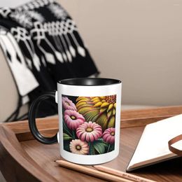 Mugs Floral Pattern (2) Coffee Luxury Kitchen Four Seasons Practical Cups